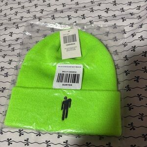 NWT Hot Topic Billie Eilish Neon Green Embroidered Beanie